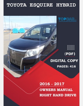 toyota esquire 2016-2017 owners manual in english